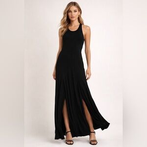 Aqua Black Sleeveless Maxi Dress